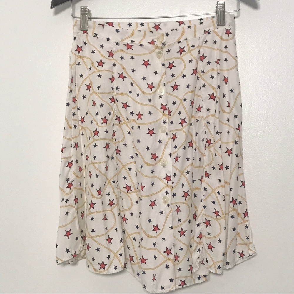 VINTAGE STARLET inc STARS Rayon button up skirt S - Picture 3 of 11